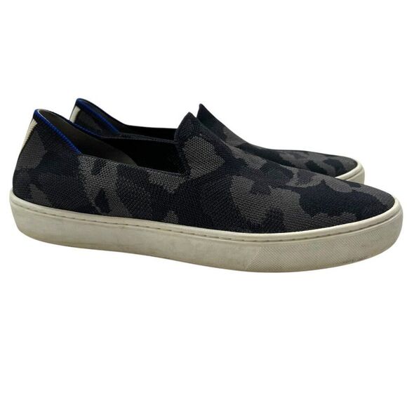 Rothy's The Original Slip On Sneaker Black Grey Camo Size 8.5 - Picture 2 of 7